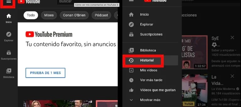 Ver el historial de comentarios en YouTube. (foto: Composición/Jose Arana)