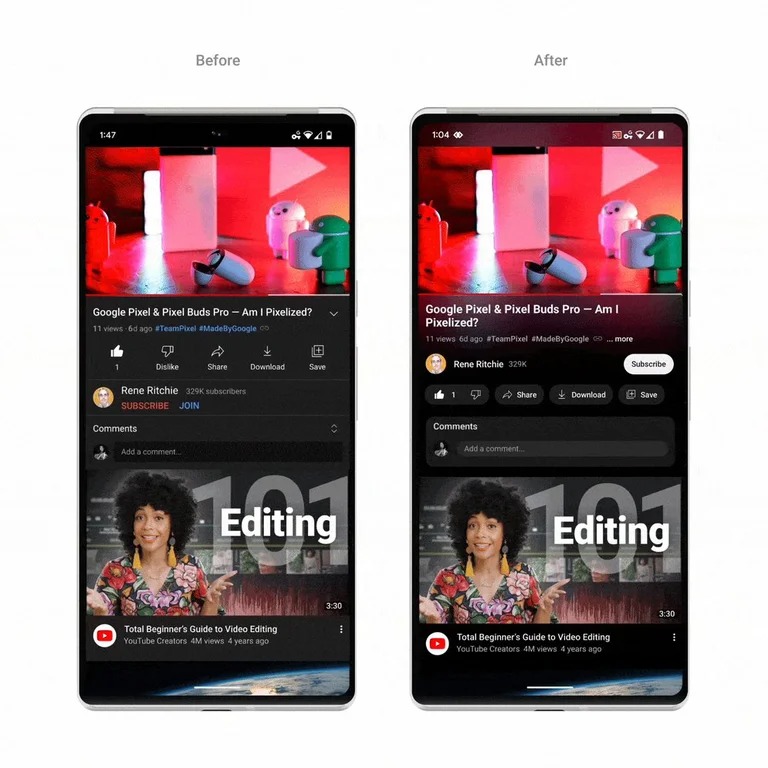 Nuevo diseño y funciones de YouTube. (foto: Blog de YouTube)