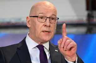 El ministro principal de Escocia y líder del SNP, John Swinney